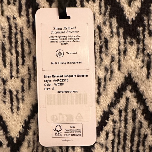 Evereve Cream and Black Geometric Crewneck Sweater - Picture 2 of 4